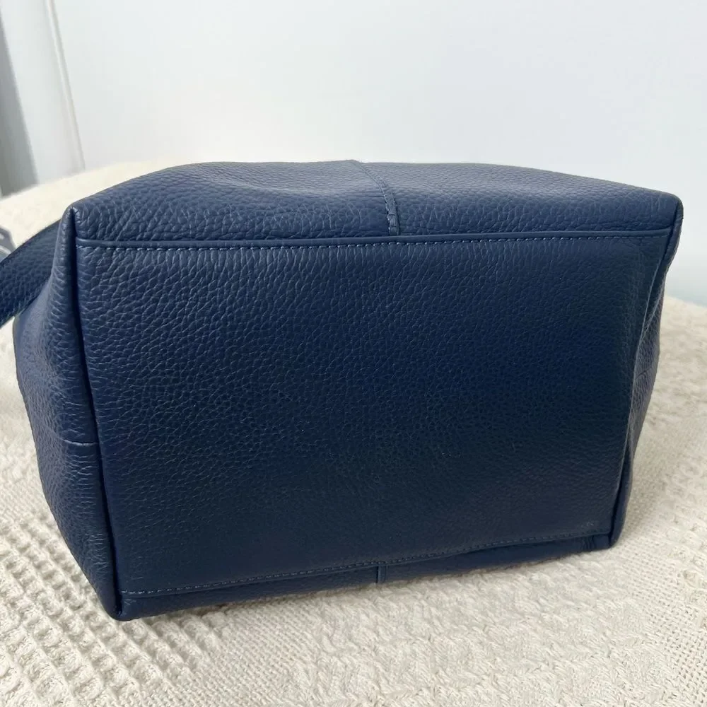 M.I.L.A Joanie Crossbody Bag Navy Leather Bucket